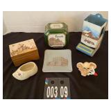 Match Dispenser, Hummel Music Box & Rkfd Tray