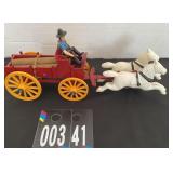 Cast Iron Horse Drawn Log Wagon 11-1/2"x5"