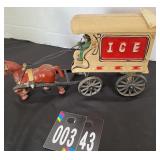 Cast Iron Horse Drawn Ice Wagon