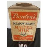 14"x9" Borden Meadow Brand Malted Milk Tin