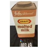 9-1/2"x5" Kraft Malted Milk Tin