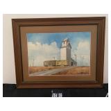 Framed Grain Elevator Picture 28"x22"