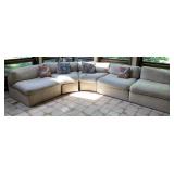 5 Piece Upholstered Sectional with Pillows