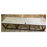 Marble Top Bench 66"Lx16"Dx14-1/2"H