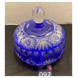 Blue Crystal Covered Dish