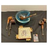 Vintage Pipes, Ashtray & Matches