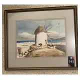 Framed Wind Mill Picture