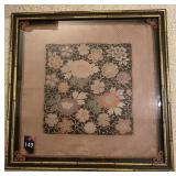 24" Framed Vintage Handkercheif