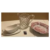 Pitcher, Gravy Boat & Footed Dish