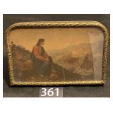 Small Framed Jesus Picture 6-1/2"