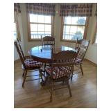 Round Oak Table with 4 Chairs