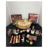 Cook Books, Bread Warmer Basket & Misc