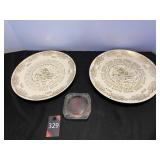 1953 Calendar Plates & Country School Ash Tray