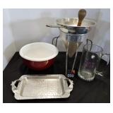 Vintage Sieve, Tray, Bowl & Mug