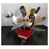 Bucket of Misc Kitchen Utensils