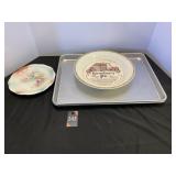Baking Sheets, Pie Plate & Vintage Dish