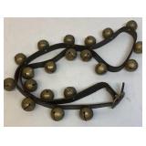20 brass sleighbells on leather strap