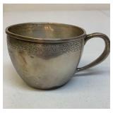 Antique solid sterling silver cup engraved