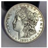 1880 S Morgan silver dollar