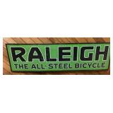 Large 84' antique porcelain enamel Raleigh