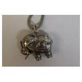 Sterling silver elephant necklace