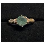 Vintage sterling silver ring with blue stone size