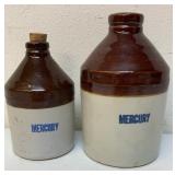 Antique mercury stoneware jugs