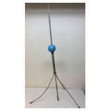 Antique lightning rod with blue glass ball
