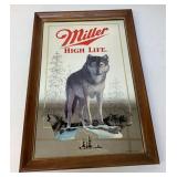 Miller beer wolf mirror