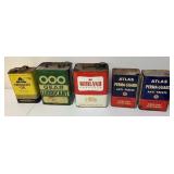 Vintage oil and antifreeze cans