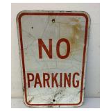 Vintage metal no parking sign