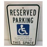 Metal handicap parking sign