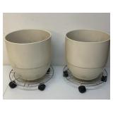 Large planters on wheels