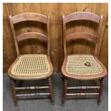 Two vintage wooden chairs