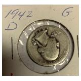 1942 D silver quarter