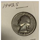 1942 S silver quarter