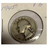 1945 silver quarter