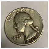1949 silver quarter