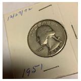 1951 silver quarter