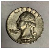 1959 D silver quarter