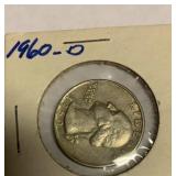 1960 D silver quarter