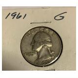 1961 silver quarter