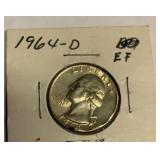 1964 D silver quarter