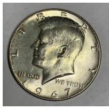 1967 Kennedy silver half dollar