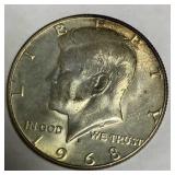 1968 D Kennedy silver half dollar