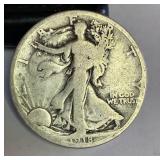 1918 S walking liberty silver half dollar