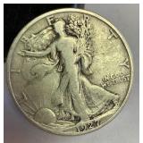 1927 S walking liberty silver half dollar