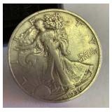 1936 S walking liberty silver half dollar