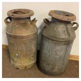 Pair of antique milk cans