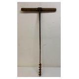 Large Antique T handle barn beam auger